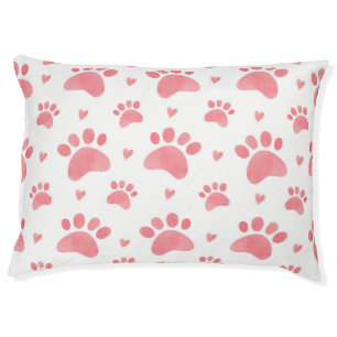 Cat Paws Watercolor Pattern Pet Bed