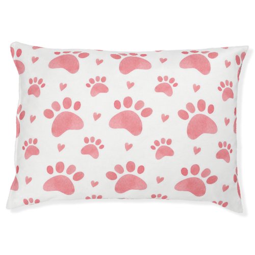 Cat Paws Watercolor Pattern Pet Bed