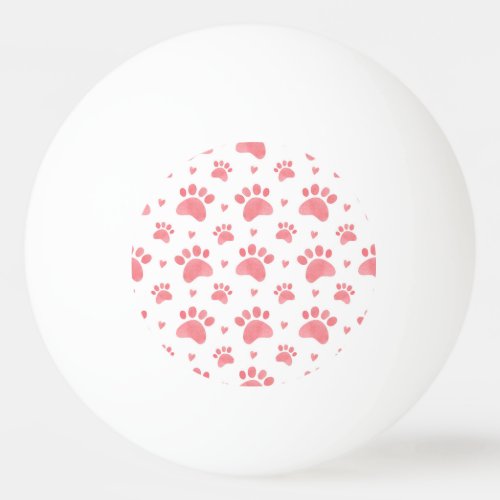 Cat Paws Watercolor Pattern Ping Pong Ball