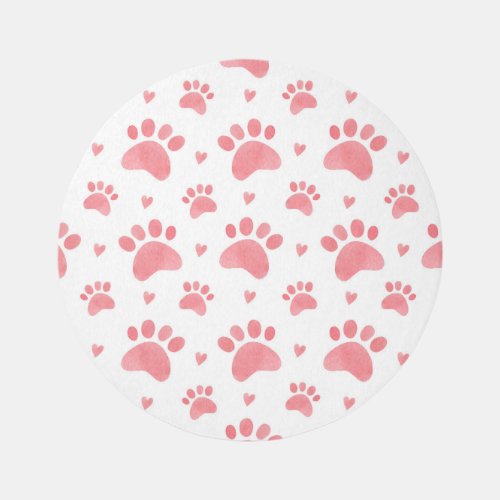 Cat Paws Watercolor Pattern Rug