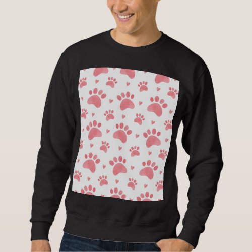 Cat Paws Watercolor Pattern Sweatshirt