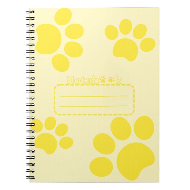 Cat paws yellow journal notebook (Front)