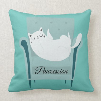 Cat Pawsession Throw Pillow