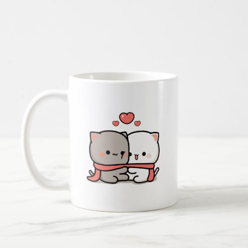 cat peach and goma coffee mug