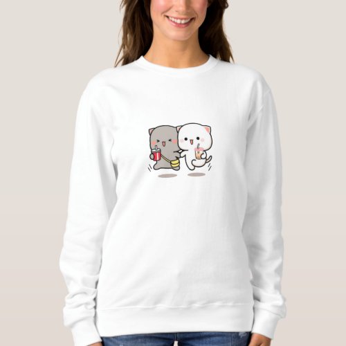 Cat peach and goma muchi sweatshirt