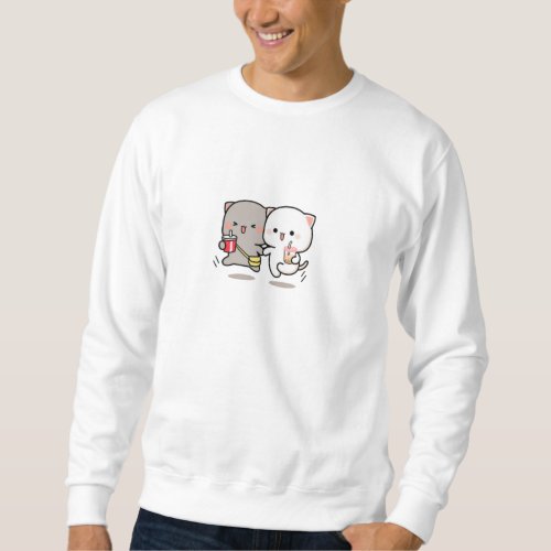 Cat peach and goma muchi sweatshirt