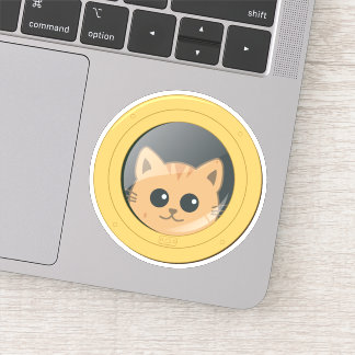 Cat Peeking Through Boat Porthole Window Sticker
