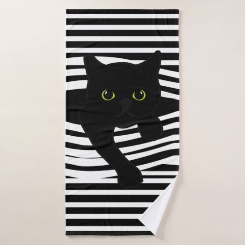 Cat Peeking Towel