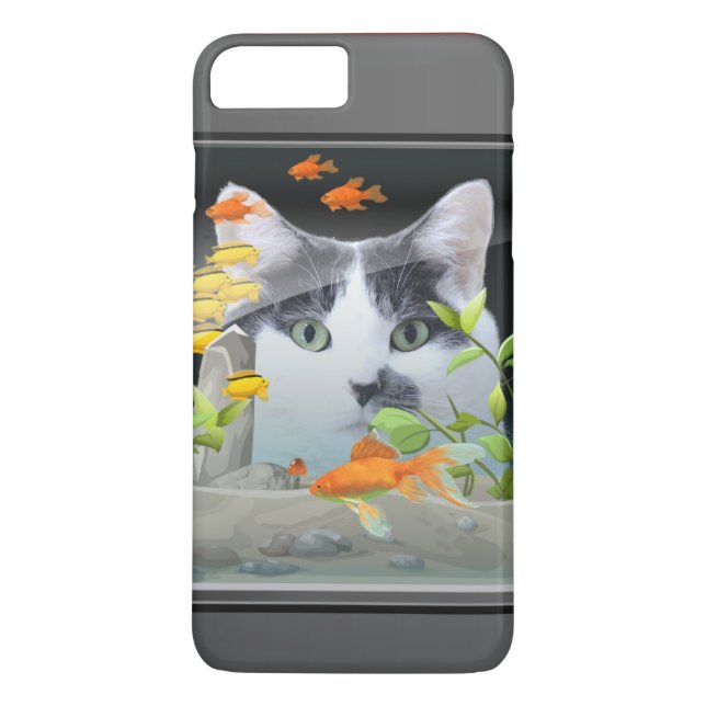 Cat Peering in Fish Tank Case-Mate iPhone Case (Back)