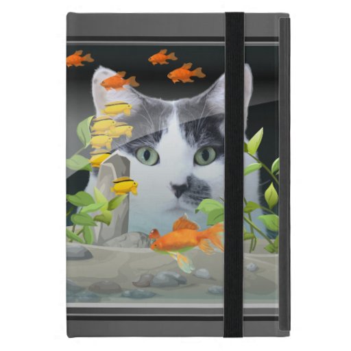 Cat Peering in Fish Tank Cover Custom Cat Photo