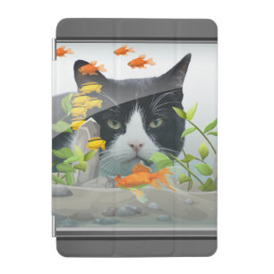 Cat Peering in Fish Tank Custom Photo iPad Mini Cover