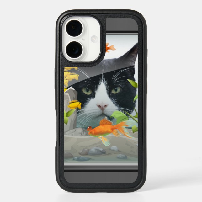 Cat Peering in Fish Tank Custom Photo Otterbox iPhone Case (Back)