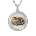 Cat Pendant Cute Vintage Cat Necklace Jewelry