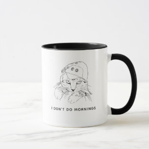 cat penguin hat good morning funny cat mug