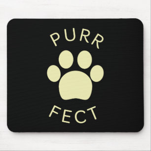 Cat Perfect Beige Purr Paw Print Mouse Pad