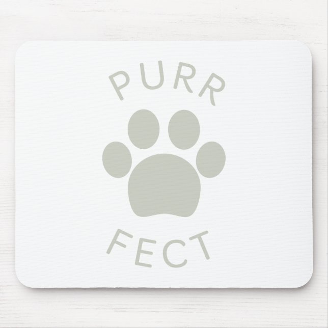 Cat Perfect Light Gray Purr Paw Print Mouse Pad (Front)