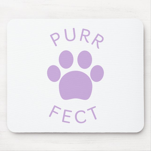 Cat Perfect Light Purple Purr Paw Print Mouse Pad (Front)