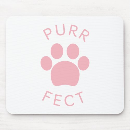 Cat Perfect Pink Purr Paw Print Mouse Pad