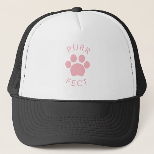 Cat Perfect Pink Purr Paw Print Trucker Hat