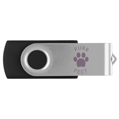 Cat Perfect Purple Purr Paw Print Flash Drive