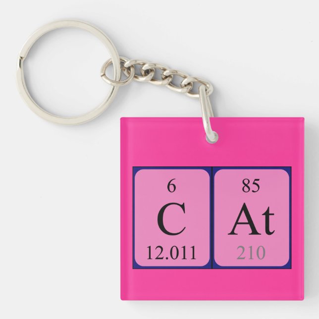 Cat periodic table name keyring (Front)