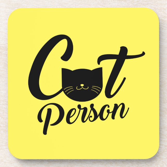 Cat Person Beverage Coaster (Front)