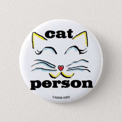 Cat Person Cat Lover Button