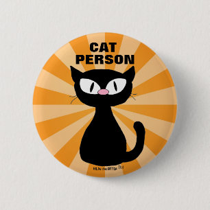 CAT PERSON Cat Lover Cartoon Cat round Button
