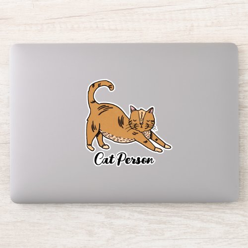 Cat Person Cute Illustrated  Sticker