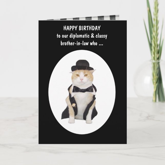 Cat Person Funny Male Birthday Card (Front)