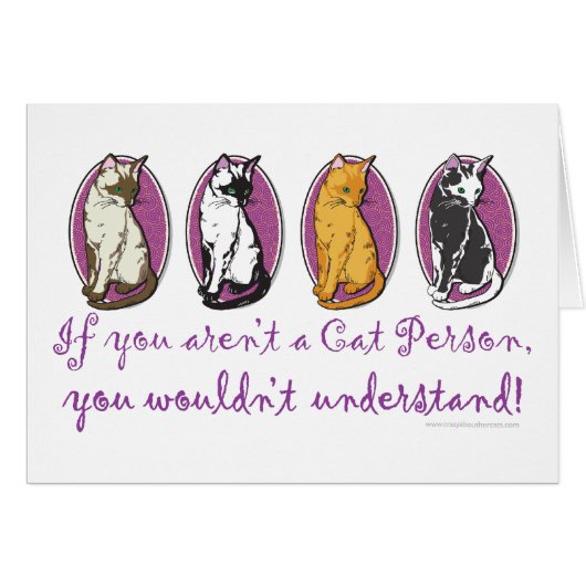 Cat Person Humor Cards (Front Horizontal)