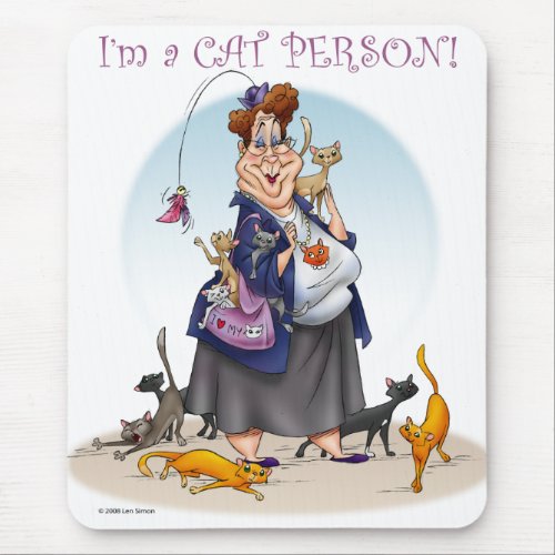 cat person mouse pad