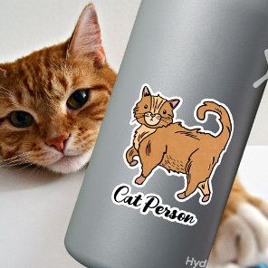 Cat Person Orange Tabby Sticker