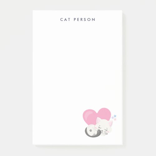 Cat Person Text Cute White Kitty Cat Sleeping Post_it Notes