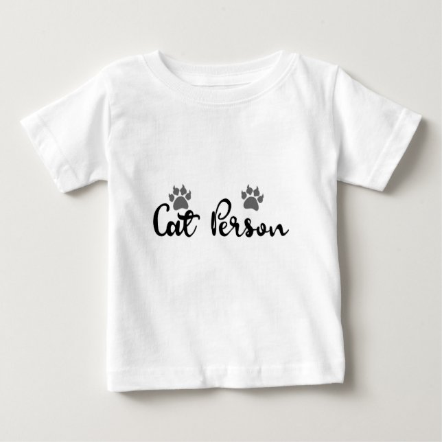 Cat Person Typography Art Baby T-Shirt (Front)