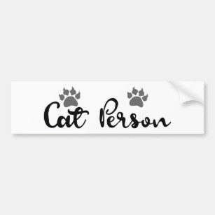Cat Person Typography Art Bumper Sticker