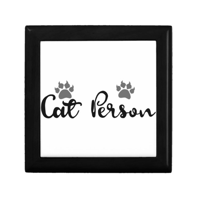 Cat Person Typography Art Gift Box (Front)