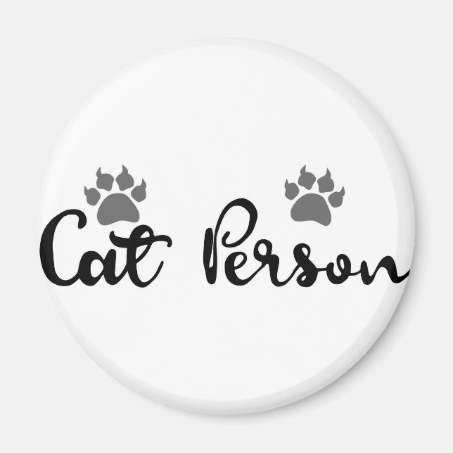 Cat Person Typography Art Magnet (Front)