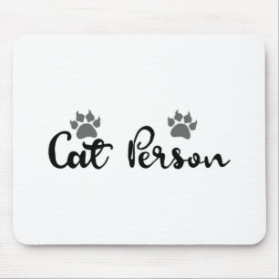 Cat Person Typography Art Mouse Pad