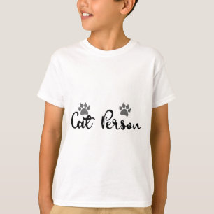 Cat Person Typography Art T-Shirt
