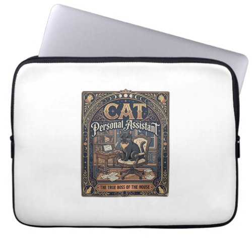 Cat Personal Assistant Cat Funny Owner Humor Vinta Laptop Sleeve