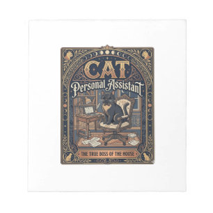 Cat Personal Assistant Cat Funny Owner Humor Vinta Notepad