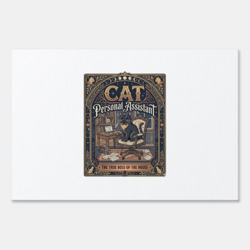 Cat Personal Assistant Cat Funny Owner Humor Vinta Sign