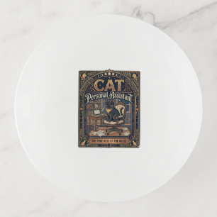 Cat Personal Assistant Cat Funny Owner Humor Vinta Trinket Tray