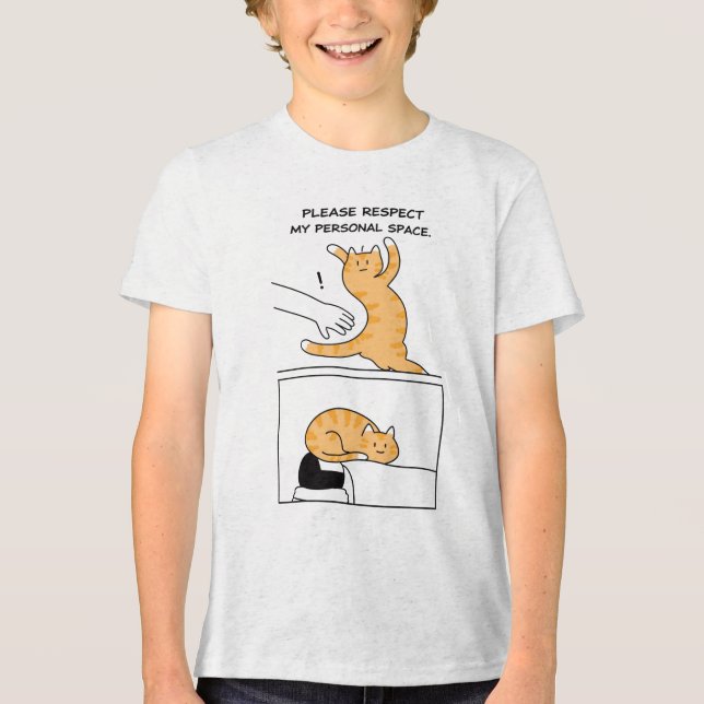 Cat Personal Space Please Respect Me Introvert Com Tri-Blend Shirt (Front)