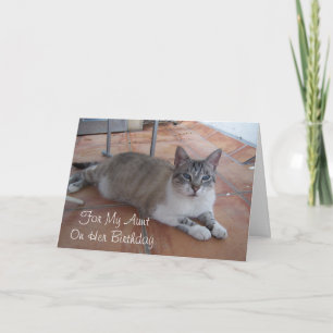 Cat Personalised Aunt Birthday Card