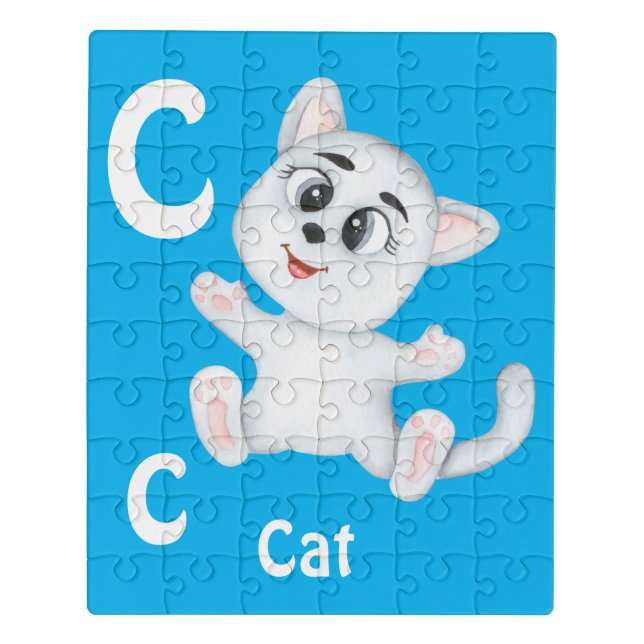 Cat personalize ABC: Letter C - Add Your Name Jigsaw Puzzle (Puzzle Vertical)