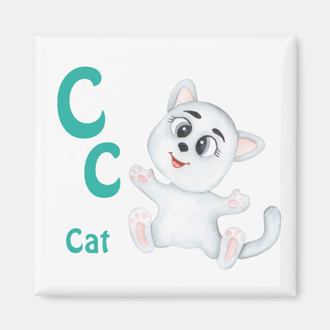 Cat personalize ABC: Letter C - Add Your Name Magnet (Front)