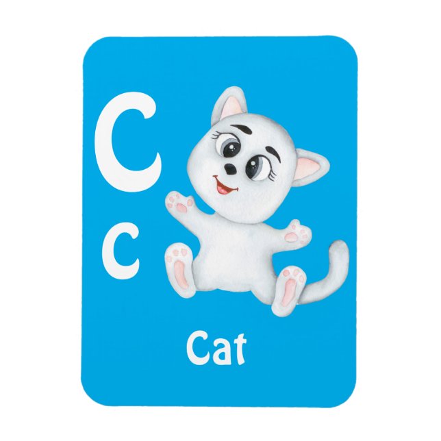 Cat personalize ABC: Letter C - Add Your Name Magnet (Vertical)