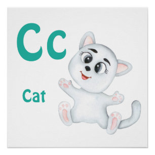 Cat personalize ABC: Letter C - Add Your Name Poster